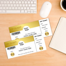 VIP Event Ticket Golden Corporate Logo