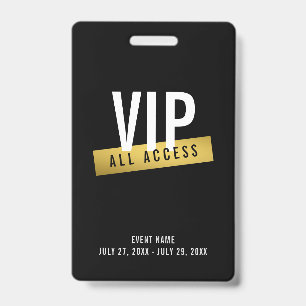 VIP Gold All Access Concert Badge
