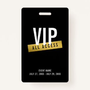 VIP Gold All Access Concert Badge