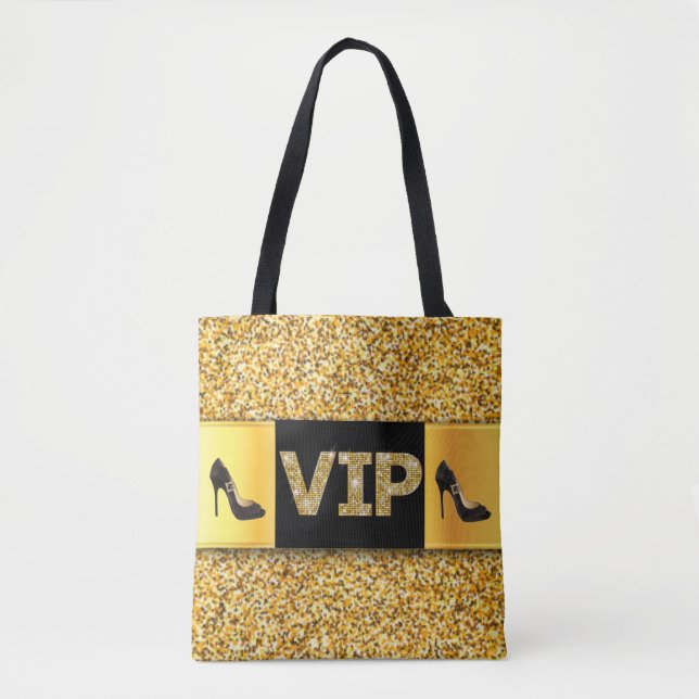 VIP Gold Diamonds High Heels Tote Bag (Front)