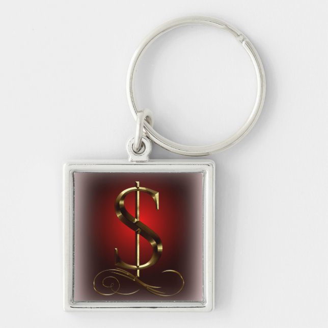 $ VIP Gold  in red and black Keychain (Front)