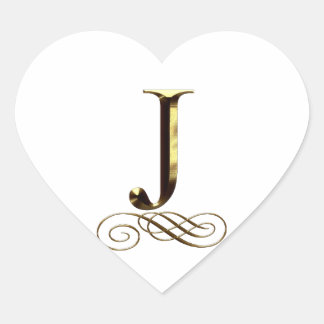 VIP Gold ”J” monogram Heart Sticker