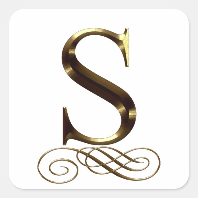 VIP Gold ”S” monogram Square Sticker (Front)