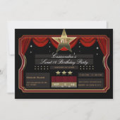VIP Gold Star Red & Black Elegant Birthday Party Invitation (Front)