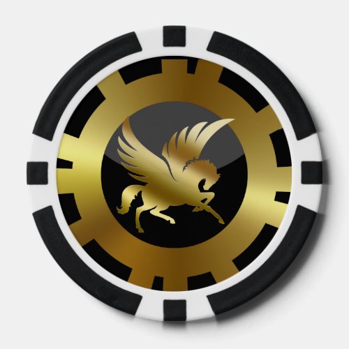 VIP Golden Pegasus black and gold Poker Chips