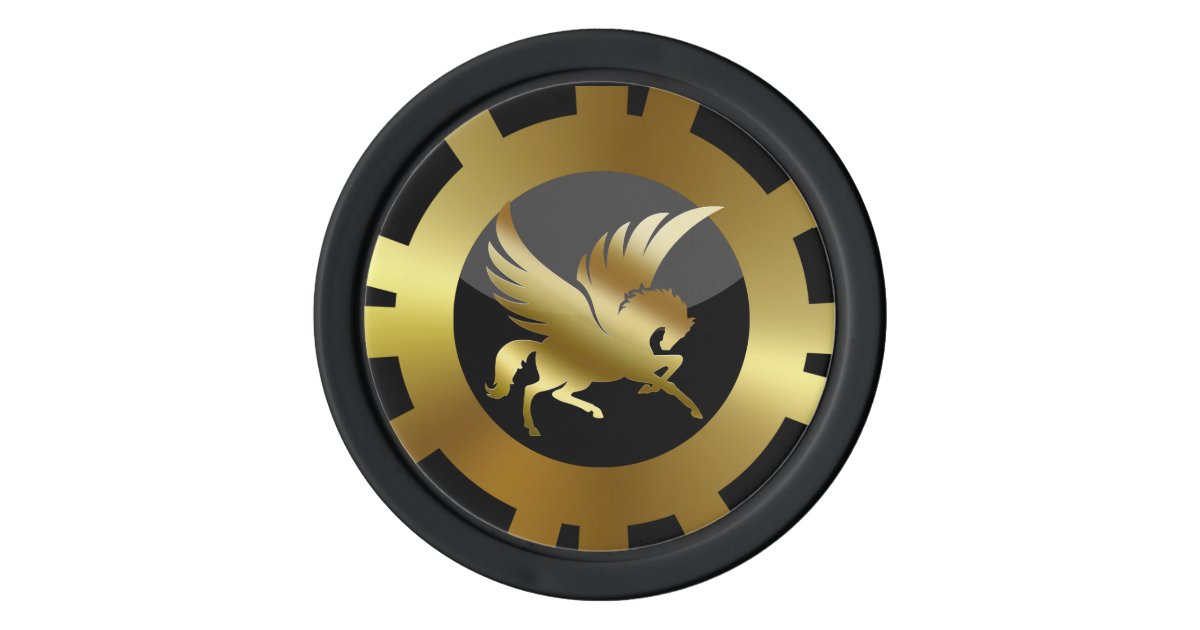 VIP Golden Pegasus black Poker Chips Set |