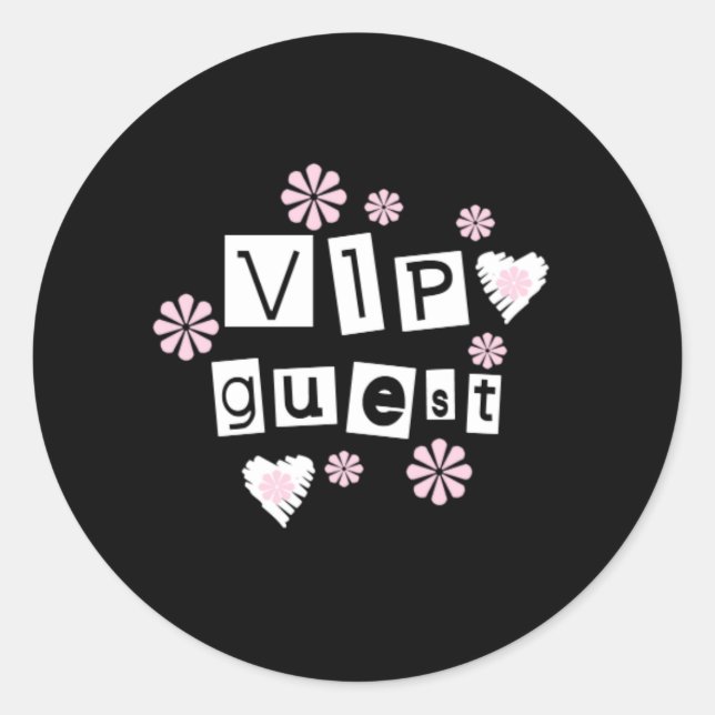 VIP Guest Flowers Classic Round Sticker (Front)