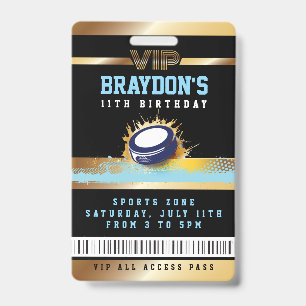 VIP Hockey ALL ACCESS Gold Pass Badge
