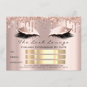 VIP Lashes Rose Spark Gold Makeup Certificate Gift Invitation