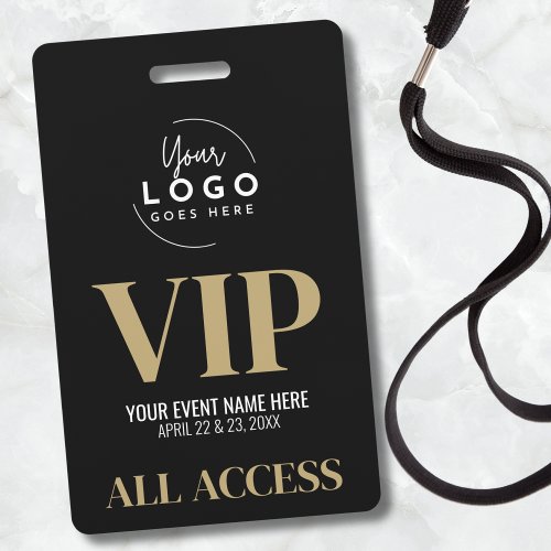 VIP Logo Black Gold  Badge