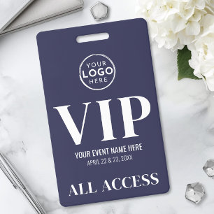 VIP Logo Navy Blue All Access Event Badge