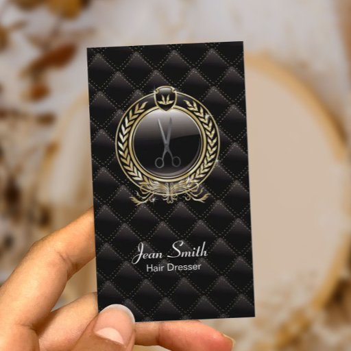 Customizable VIP Luxury Hair Dresser Dark business card