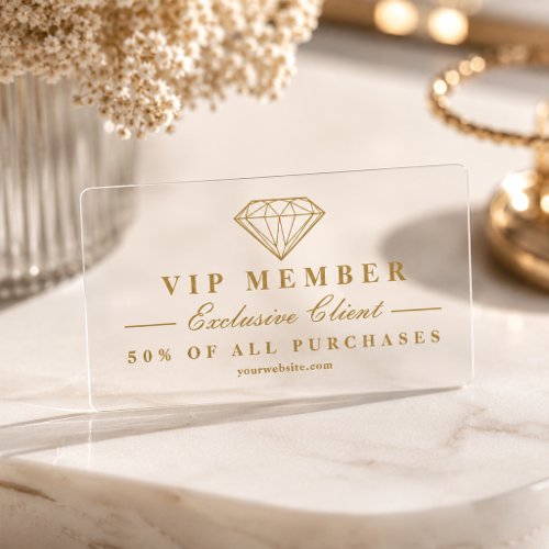VIP Member Transparent Loyalty Discount Clear Business Cards