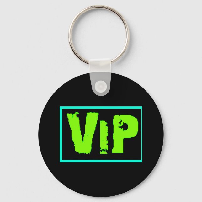 vip neon green music dance party fun clubs exclusi keychain (Front)