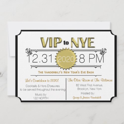 VIP New Years Eve Party Invitation