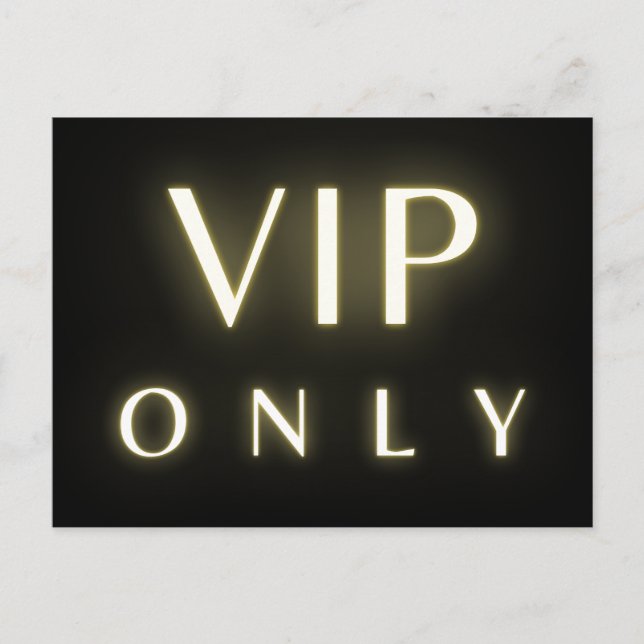 Vip only neon glowing luxe text design postcard (Front)
