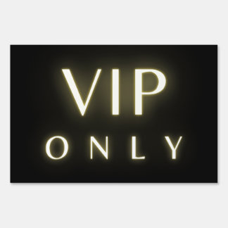 Vip only neon glowing luxe text design sign