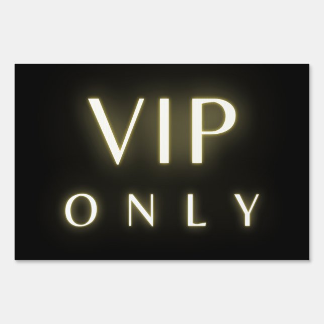 Vip only neon glowing luxe text design sign (Front)