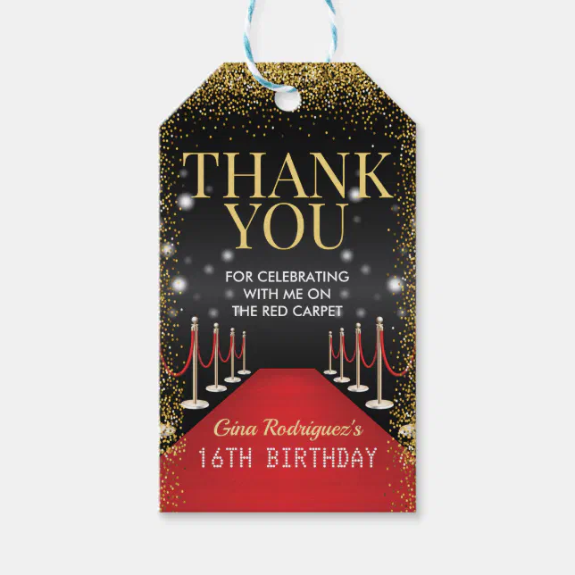 Personalized Vip Tag VIP Pass Birthday Party Favor Tag, Hollywood Party Gift Tags | Zazzle