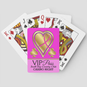 VIP PASS - Casino - Pink Ribbon- Playing Cards