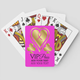 VIP PASS - Casino - Pink Ribbon- Playing Cards