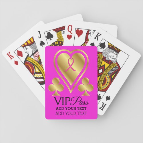 VIP PASS _ Casino _ Pink Ribbon_ Playing Cards