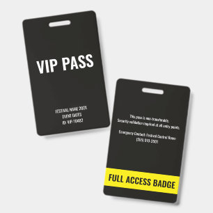 VIP Pass Full Access Black Music Festival  Badge