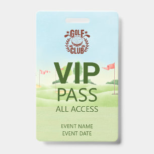 VIP PASS Golf Club League Logo  Badge