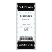 vip pass invitations zazzle