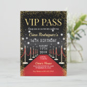 VIP Pass Hollywood Red Carpet Birthday Invitation | Zazzle