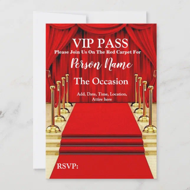 VIP Pass Invitation | Zazzle