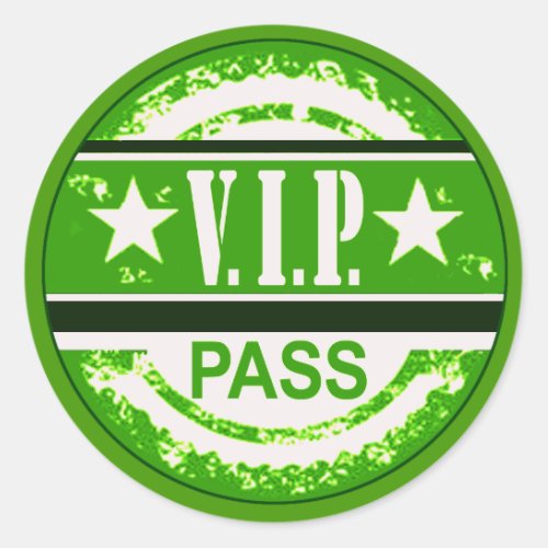 VIP Pass Party Sticker green