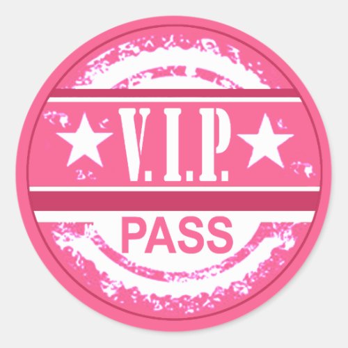 VIP Pass Party Sticker pink