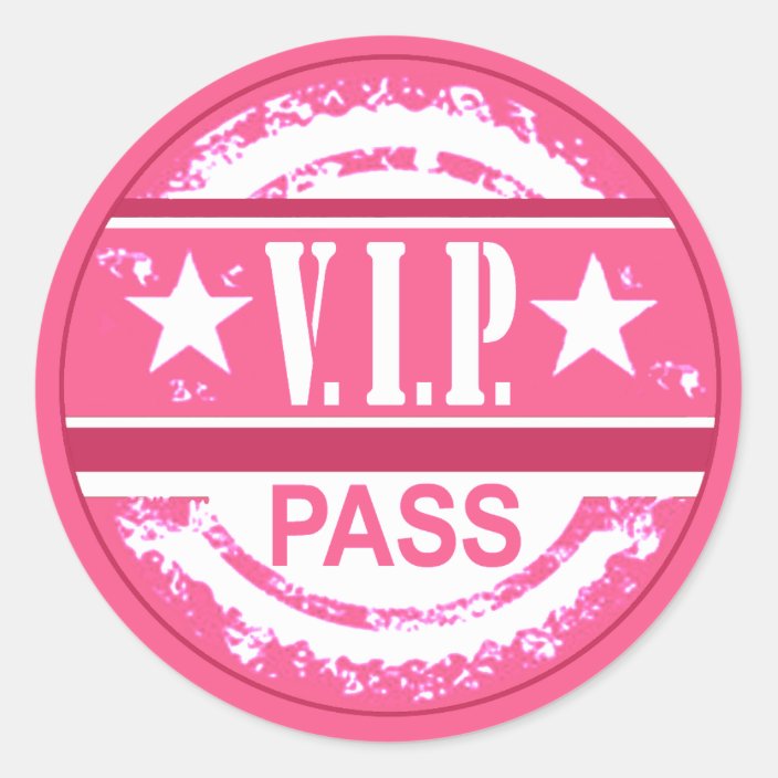 Vip Pass Party Sticker Pink