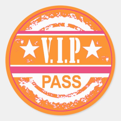 VIP Pass Party Sticker pumpkin hot pink
