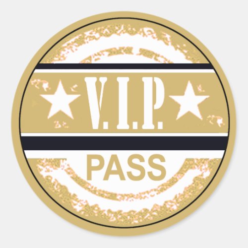 VIP Pass Party Sticker tan