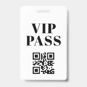 vip pass qr code minimalist modern badge