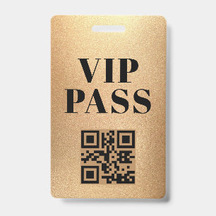vip pass qr code minimalist modern gold badge