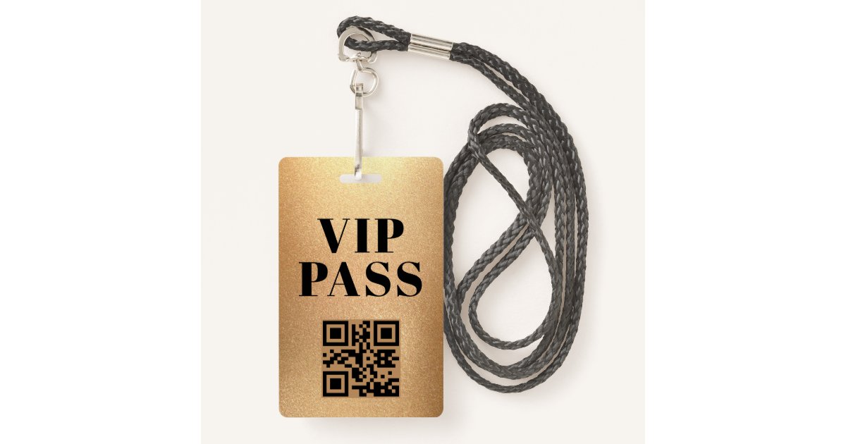 Vip Qr Codes Scan vip pass qr code minimalist modern gold badge | Zazzle