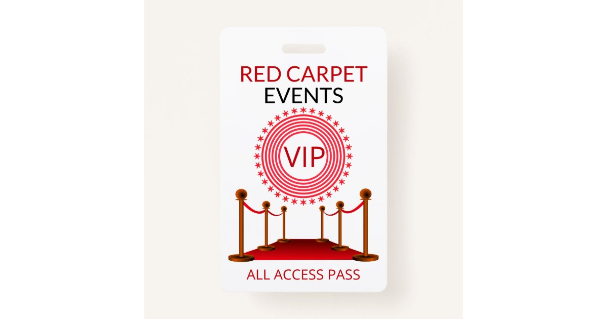 VIP Pass Red Carpet Badge | Zazzle