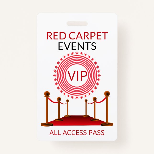 VIP Pass Red Carpet Badge (Front)