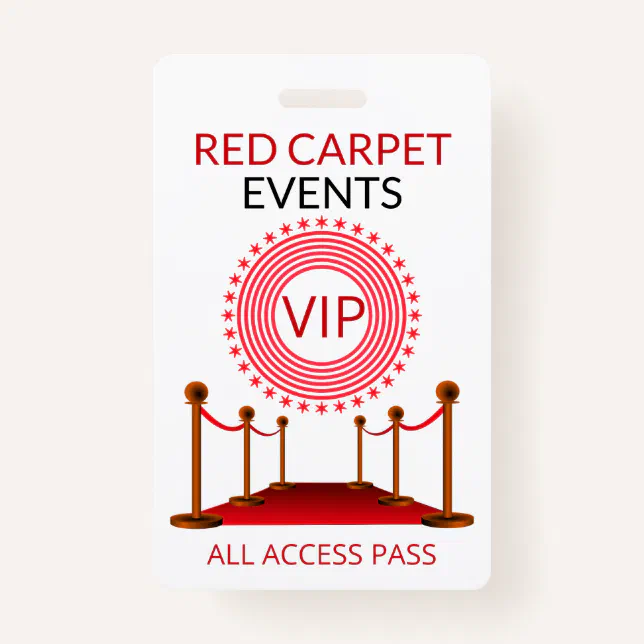 VIP Pass Red Carpet Badge | Zazzle