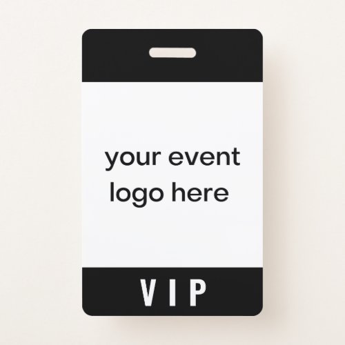 VIP Pass Simple Black and White Badge
