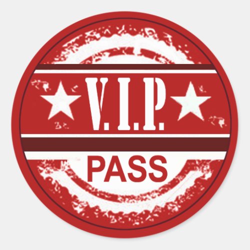 VIP Pass Sweet 16 Party Sticker red