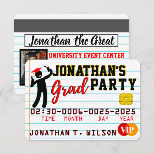 VIP Phone Photo Graduation Party Credit Card