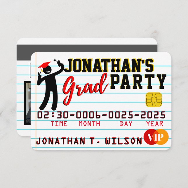 VIP Phone Photo Graduation Party Credit Card (Front/Back)