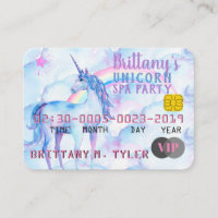 VIP Rainbow Unicorn Spa Party Invitations