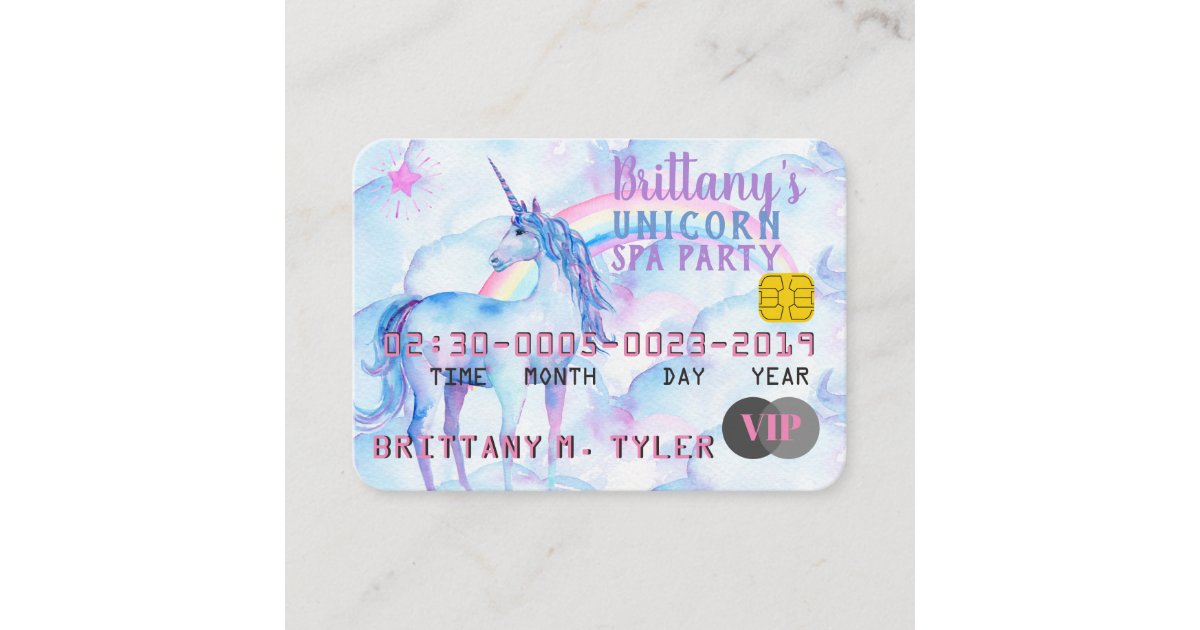 Vip Rainbow Unicorn Spa Party Invitations Zazzle Com
