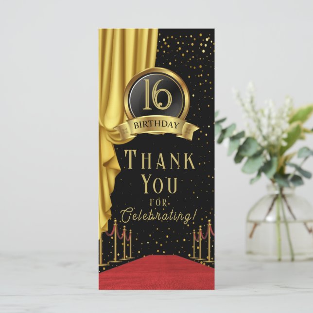 VIP, Red Carpet Birthday, Hollywood Birthday Menu (Standing Front)