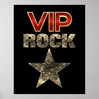 VIP Rock Star Red Black and Gold Poster